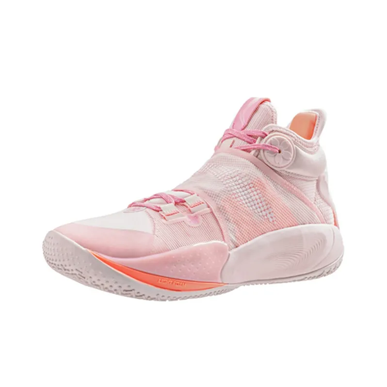 LiNing SONIC 9 Cushioning Anti Slip And Wear Resistant High Top Basketball Shoes Men's Pink-2