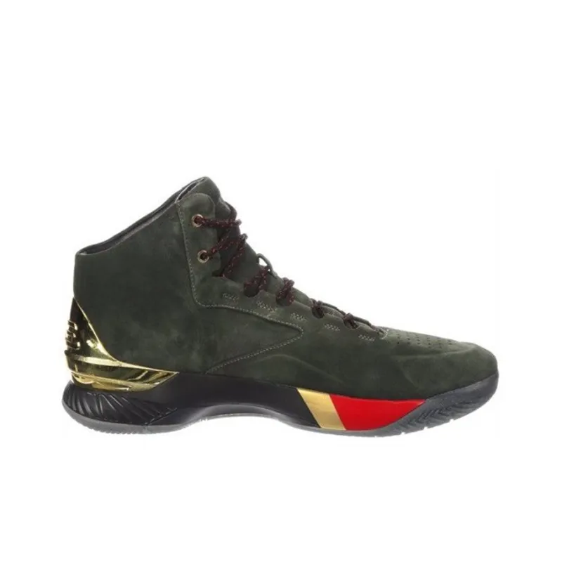 Under Armour Curry 1 Lux Mid Suede Downtown Green-1
