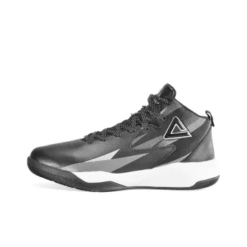 PEAK Durable Cushioning Mid-Top Performance Basketball Shoes Men's Black Gray
