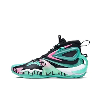 XTEP Battle 1.0 Cushioning Anti Slip And Wear Resistant Mid Top Performance Basketball Shoes Men's Blue Green Black