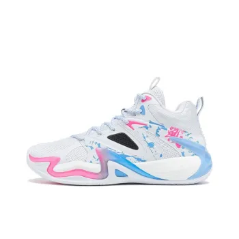 XTEP Durable Breathable Mid Top Basketball Shoes White Blue