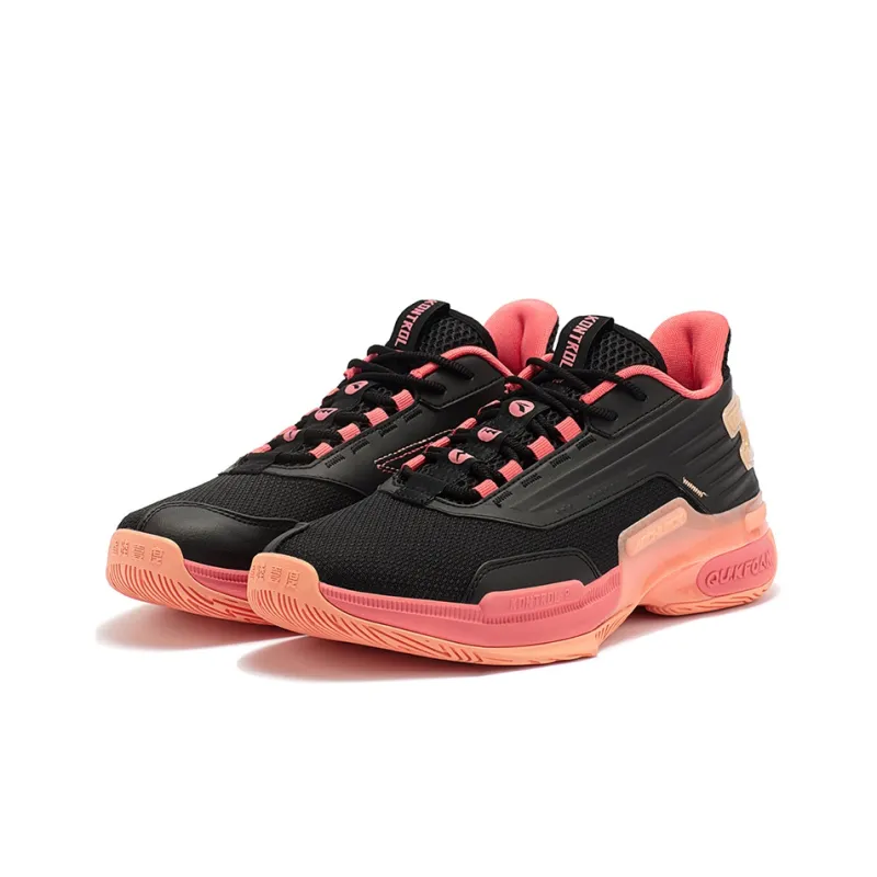 361° Restraint 2 Anti Slip Wear Resistant Low Top Basketball Shoes Men's Black Pink-2
