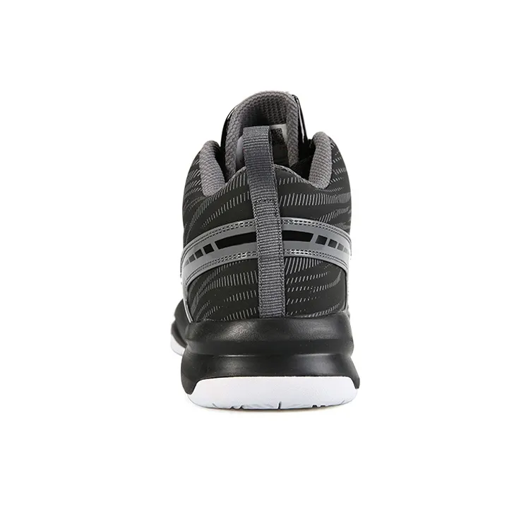 PEAK Glow In The Dark Cushioning Anti Slip And Wear Resistant Mid Top Performance Basketball Shoes Men's Black Gray-4
