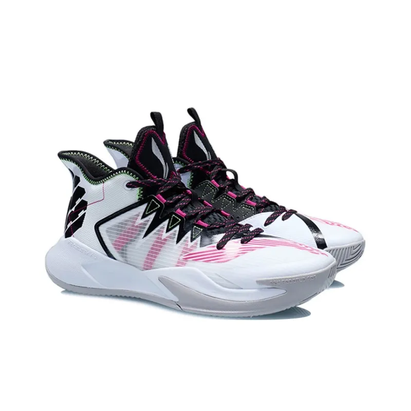 LiNing Storm Slip Resistant Lightweight Rebound Mid Top Basketball Shoes Men's-3