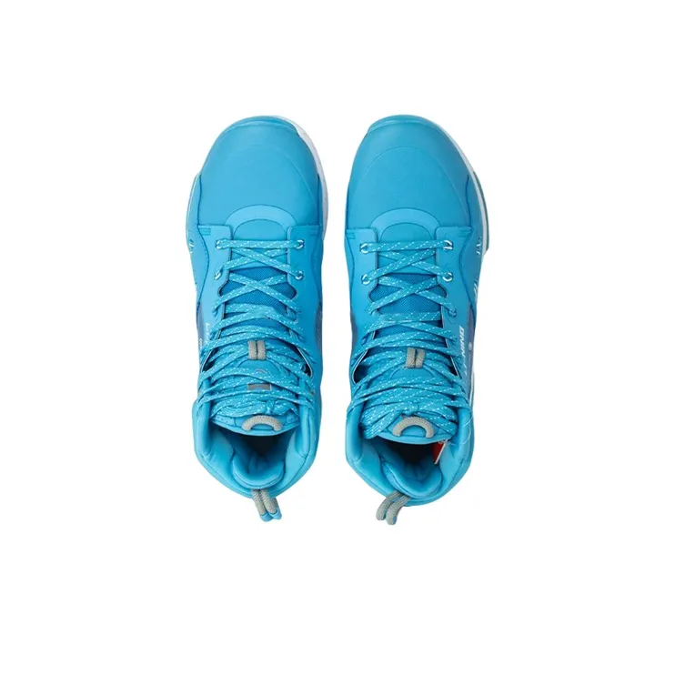 LiNing 937 䨻 Cushioning Anti Slip And Wear Resistant High Top Performance Basketball Shoes Blue White-1
