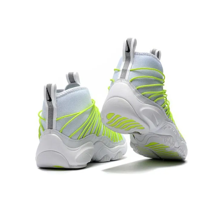 Nike Zoom Cabos Anti-Slip And Wear-Resistant Lightweight Mid-Top Performance Basketball Shoes Men's White Green-3