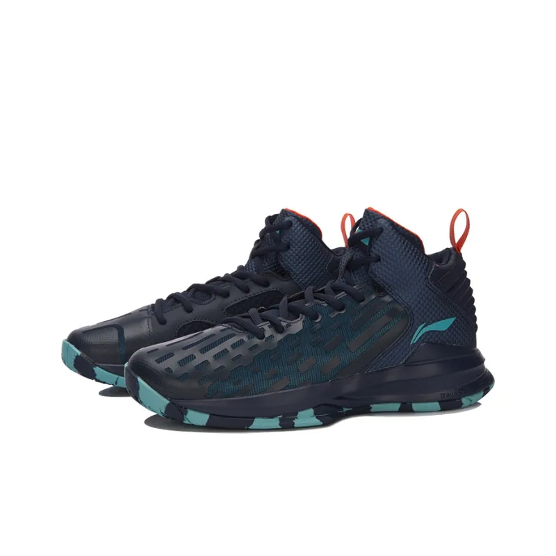 LINING Killer Whale III Basketball Shoes Unisex High-Top Outer Space Blue-2