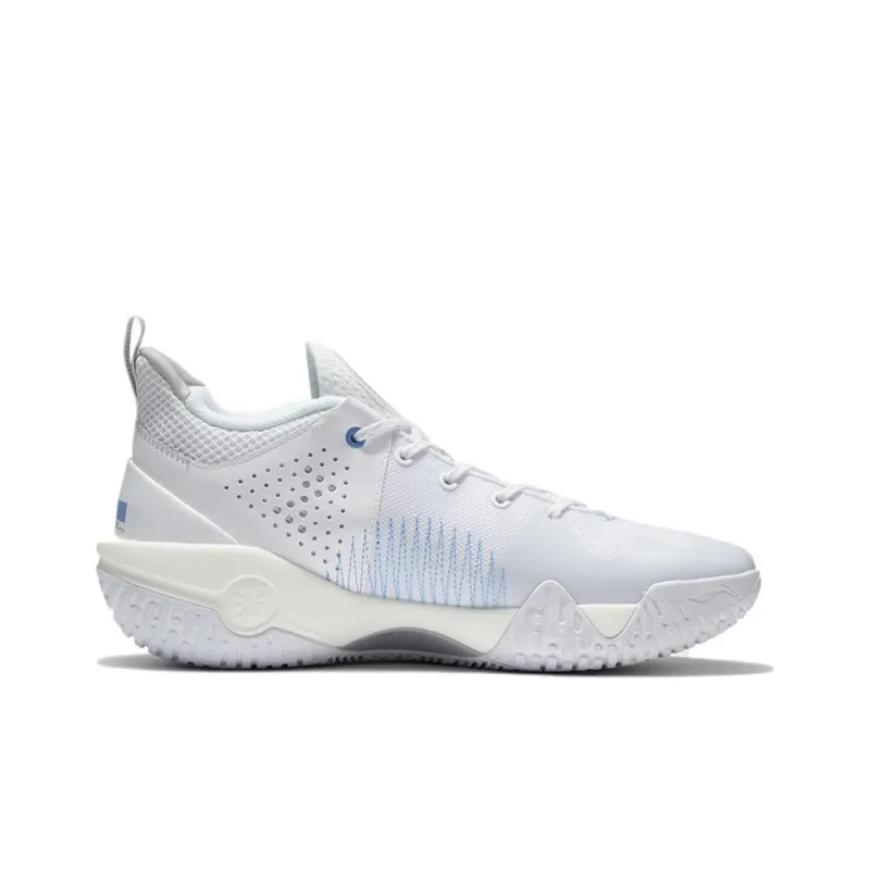 LiNing Slip Resistant And Abrasion Resistant Support Low Top Basketball Shoes Men's White-1