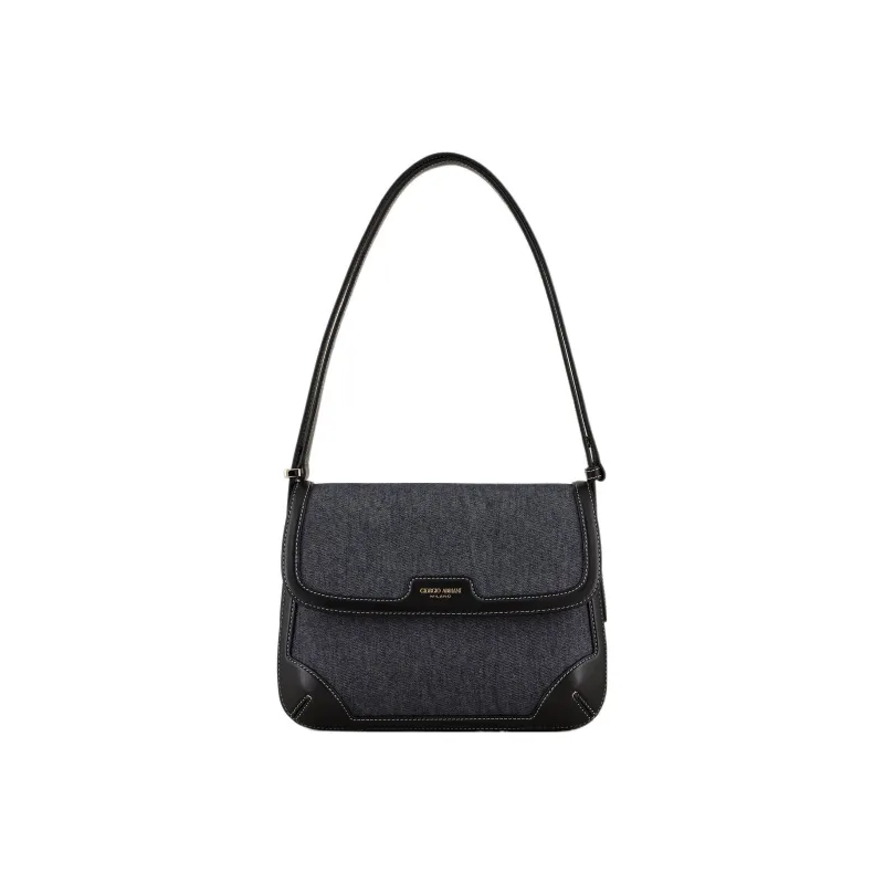 AMANI Fabric With Leather Handbag Shoulder Bag Women's Blue-0