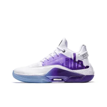 XTEP Levitation 4 Jeremy Lin All Star Slip Resistant Cushioning Lightweight Low Top Basketball Shoes Men's White Purple