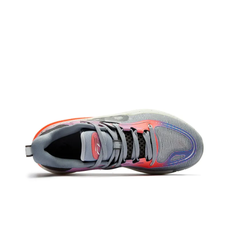 QIAODAN FE1.0 Engine Anti Slip And Wear Resistant Lightweight Rebound Low Top Basketball Shoes Men's Gray Purple-2