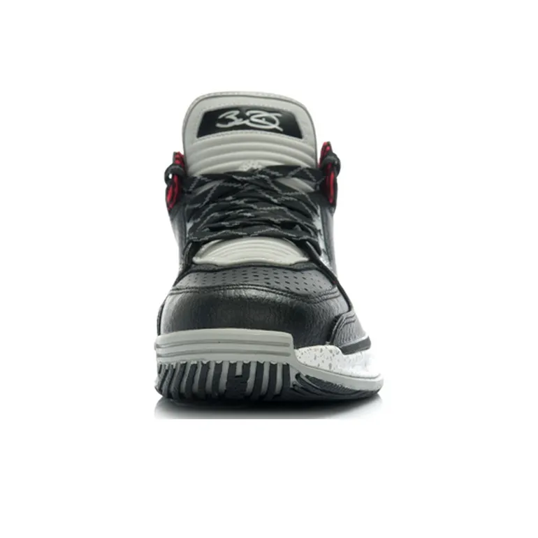 LiNing WOW 2 Slip Resistant, Abrasion Resistant, Rebound Resistant Mid Top Basketball Shoes Men's Black Gray White-3