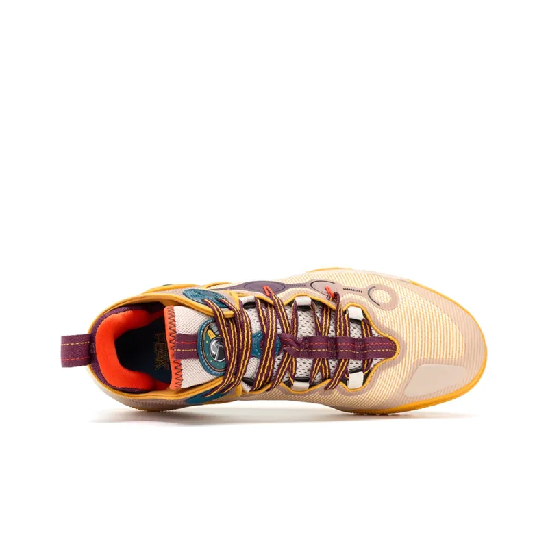 PEAK Star Move Anti Slip And Wear Resistant Cushioning Rebound Mid Top Basketball Shoes Multicolor Wood-3