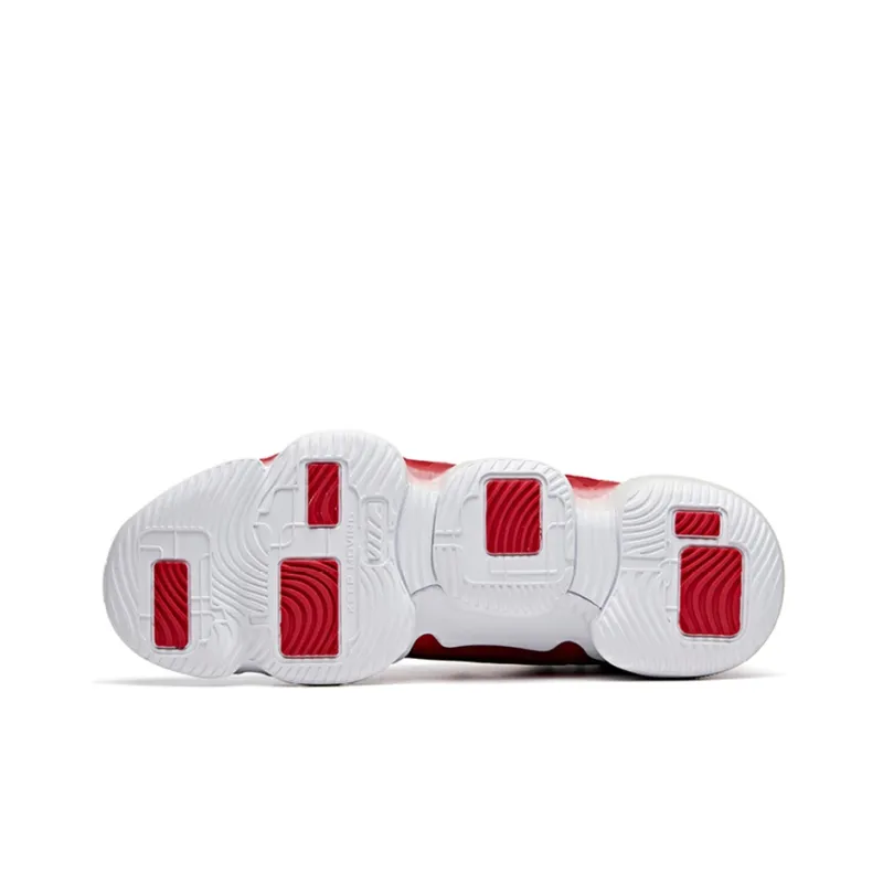 Anta Cushioning Anti-Slip And Wear-Resistant High-Top Basketball Shoes Men's White Red-4