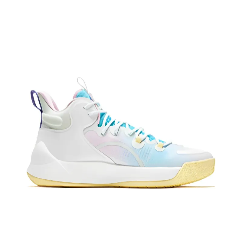 QIAODAN Busters 3Elite Durable Breathable High Top Basketball Shoes Men's Blue Pink-1