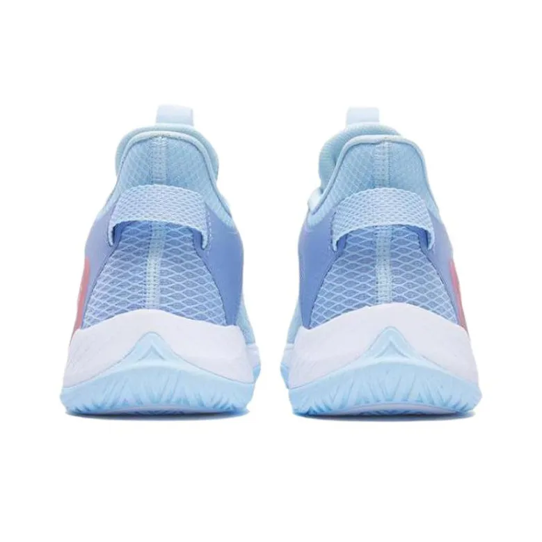 XTEP Anti Slip And Wear Resistant Breathable Low Top Basketball Shoes Men's Blue Pink Light Purple-3