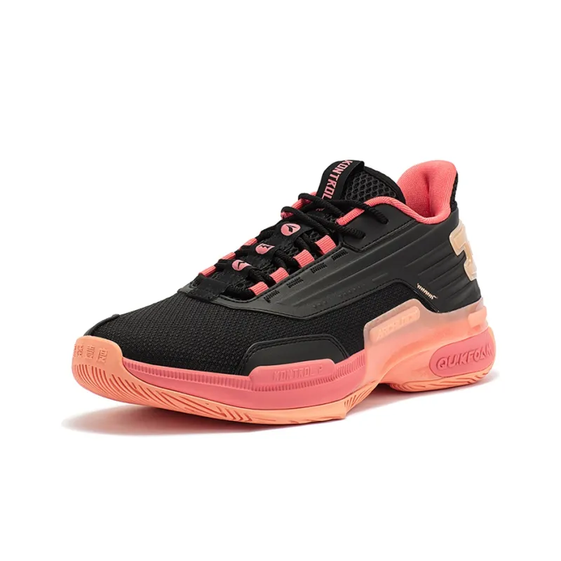 361° Restraint 2 Anti Slip Wear Resistant Low Top Basketball Shoes Men's Black Pink-1