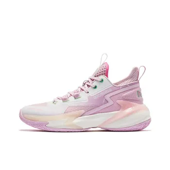 QIAODAN Busters 4ELITE Cushioning Anti Slip And Wear Resistant Mid Top Performance Basketball Shoes Pink White