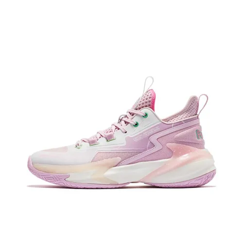 QIAODAN Busters 4ELITE Basketball Shoes Men Mid-Top Pink/White