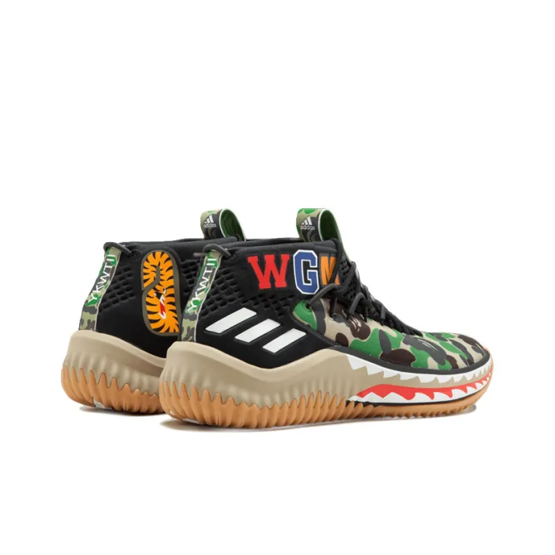 Adidas X Bape Dame4 'Green Shark Abc Camo' Sneakers-2