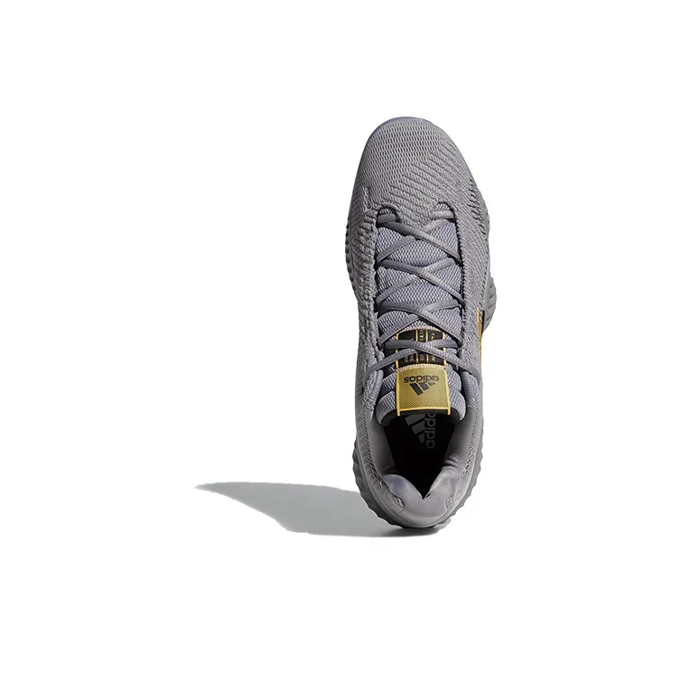 Adidas Pro Bounce 2018 Wear Resistant Low Top Basketball Shoes Men's Gray-4