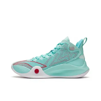 LiNing CJ 1 CJ 1 Large Shark Cushioning Anti Slip And Wear Resistant Mid Top Basketball Shoes Light Blue