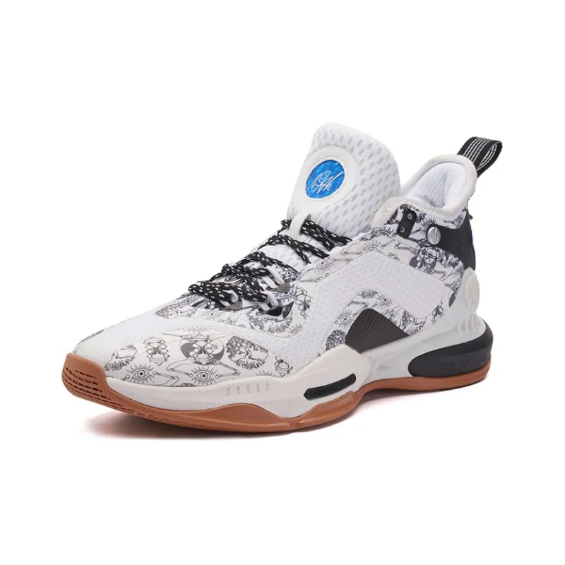 361° AG 2 Aaron Gordon AG2 Totem Cushioning Anti-Slip And Wear-Resistant Mid-Top Basketball Shoes Knitted Fabric White-1