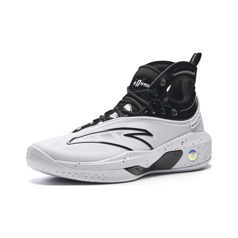 Anta KT8 KT 8, Black Eight Anti Slip Wear Resistant High Top Basketball Shoes Men's Black White-2