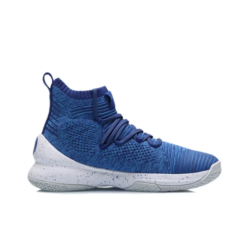 LiNing Blockade Slip Resistant Cushioning High Top Basketball Shoes Men's Storm Blue-1