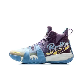 XLARGE x LiNing Badfive 1 Mid Top Basketball Shoes Men's Purple Blue White