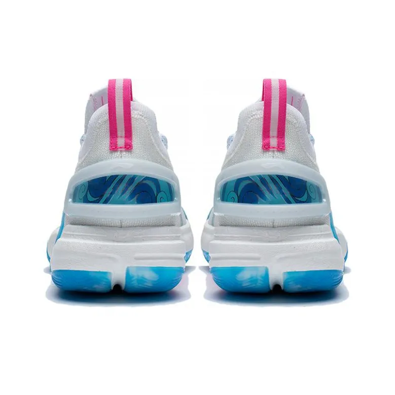 LiNing Speed 9 Ultra Low Cushioning Anti Slip And Wear Resistant Low Top Basketball Shoes Men's White Blue Pink-3