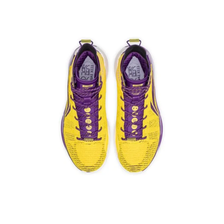 LiNing YuShuai 13 Boom Coverage Balance Lightweight High Top Basketball Shoes Men's Purple Gold-3