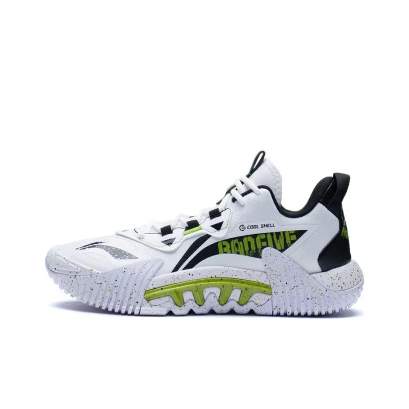 LINING Badfive 2.5 Basketball Shoes Men Low Top White/Black/Green-0
