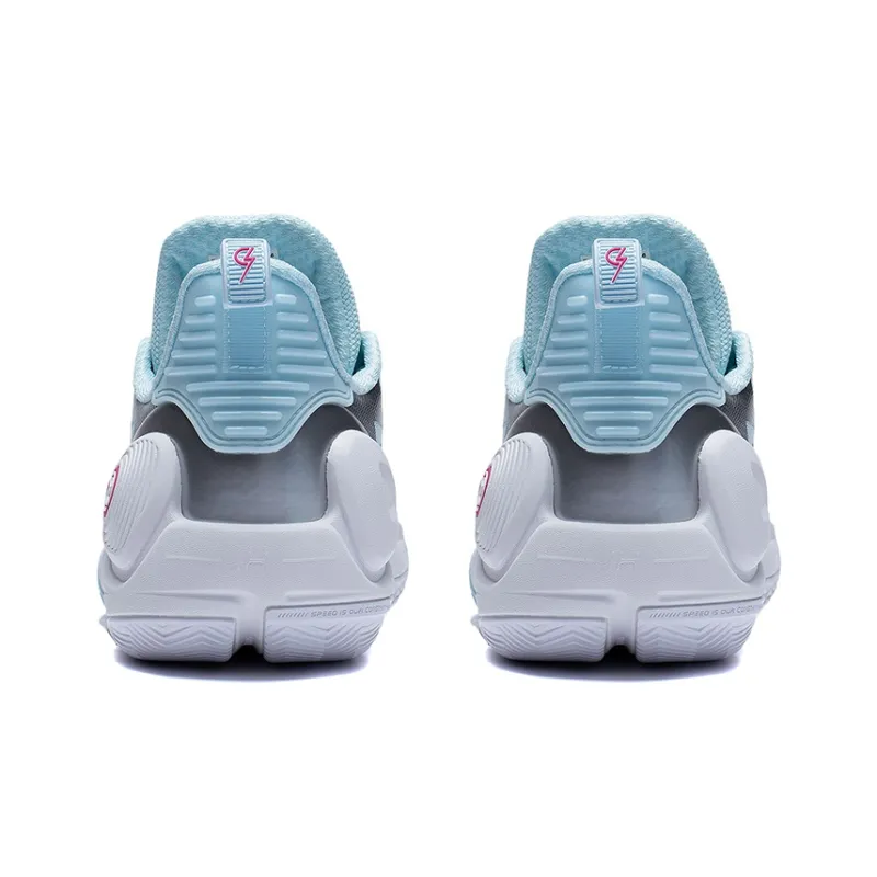 LiNing Speed 9 Cushioning, Slip Resistant, Abrasion Resistant, Rebound Low Top Basketball Shoes Men's Blue Silver-3