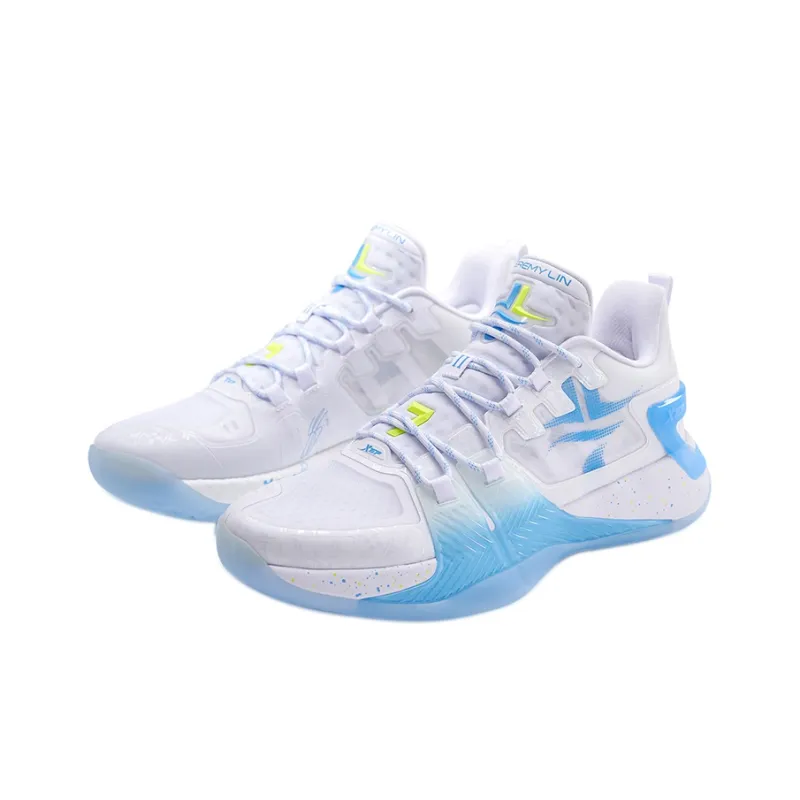 XTEP Jeremy Lin 2 Basketball Shoes Men Low Top White Blue-2