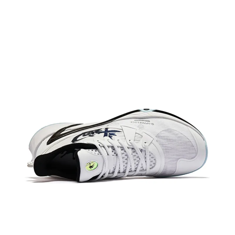 QIAODAN Wind Blade 3 Generations Anti Slip And Wear Resistant Lightweight Low Top Basketball Shoes Men's White Black-3