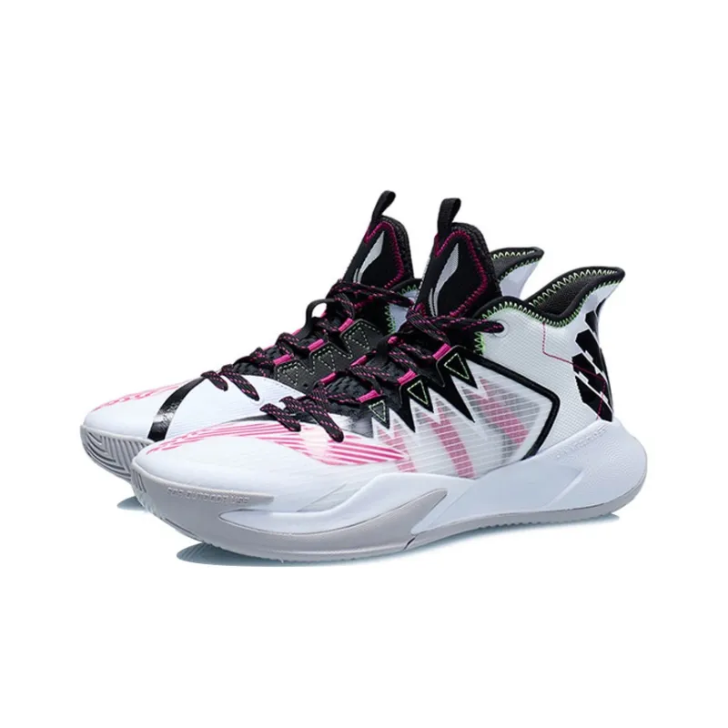 LiNing Storm Slip Resistant Lightweight Rebound Mid Top Basketball Shoes Men's-2