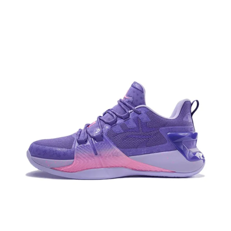 XTEP Jeremy Lin 2 Low Top Performance Basketball Shoes Men's Purple Pink-0