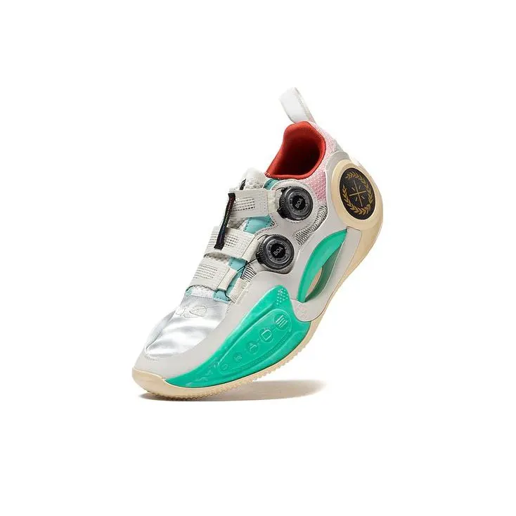 LINING WOW 9 Basketball Shoes Men Low Top White/Pink/Blue-3