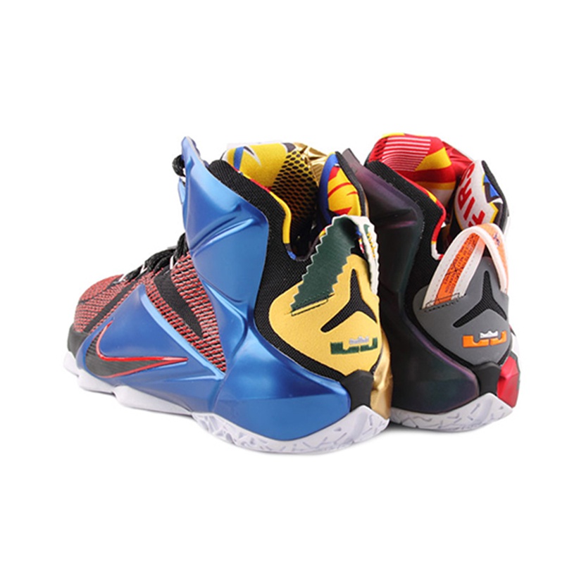 Nike Lebron 12 Basketball Shoes Men Mid Top Red Blue White