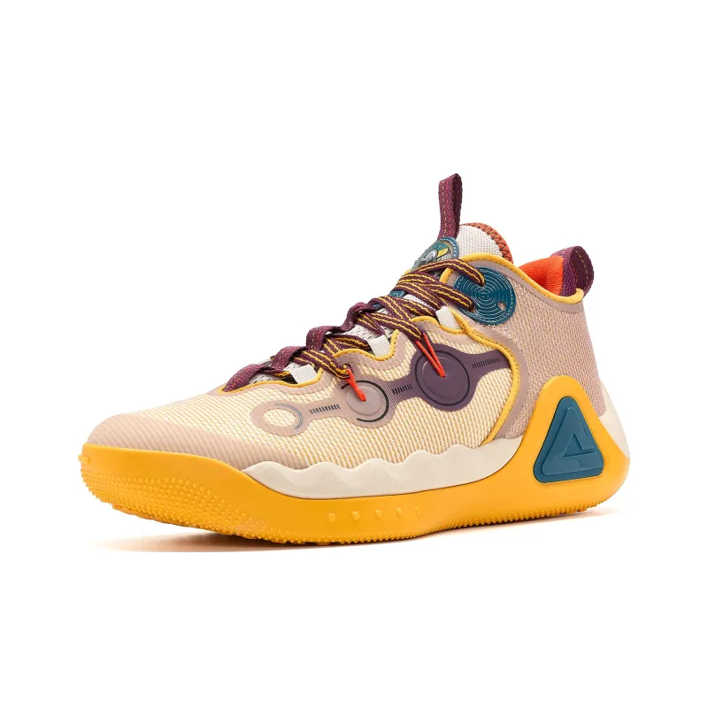 PEAK Star Move Anti Slip And Wear Resistant Cushioning Rebound Mid Top Basketball Shoes Multicolor Wood-2