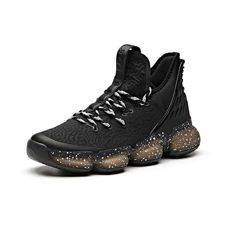 Anta GRAND AIR 2 Anti-Slip Wear-Resistant Low-Top Basketball Shoes Black White-2