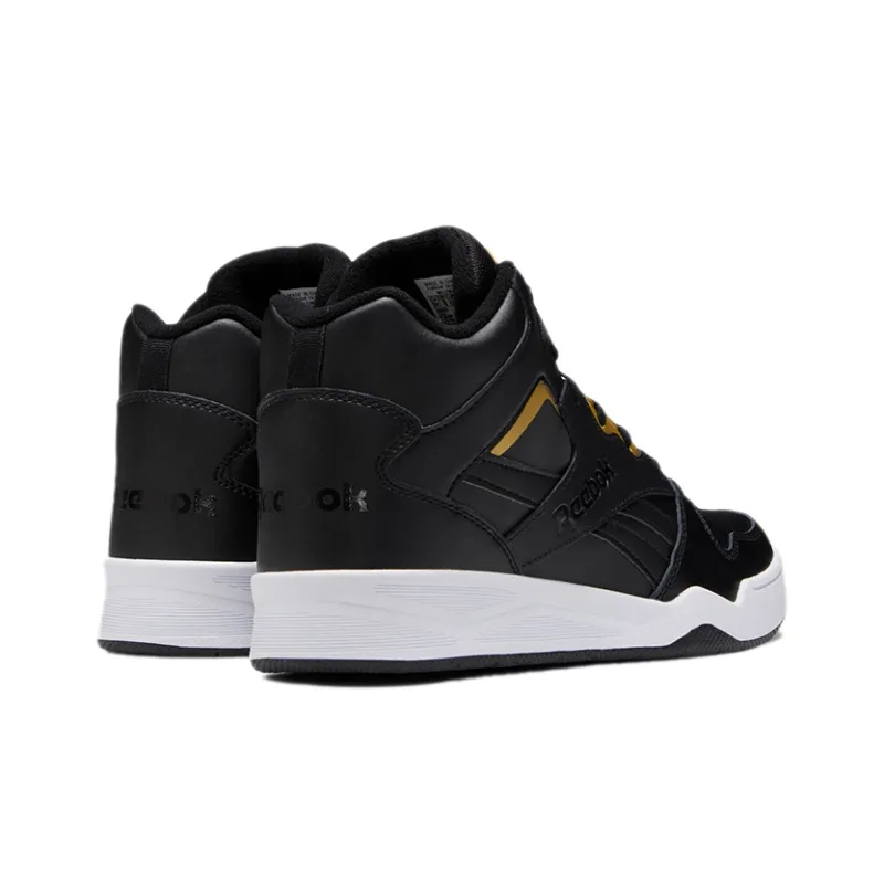 Reebok Royal BB4500 2 Cushioning Anti-Slip And Wear-Resistant Coverage Mid-Top Basketball Shoes Men's Black Gold-3