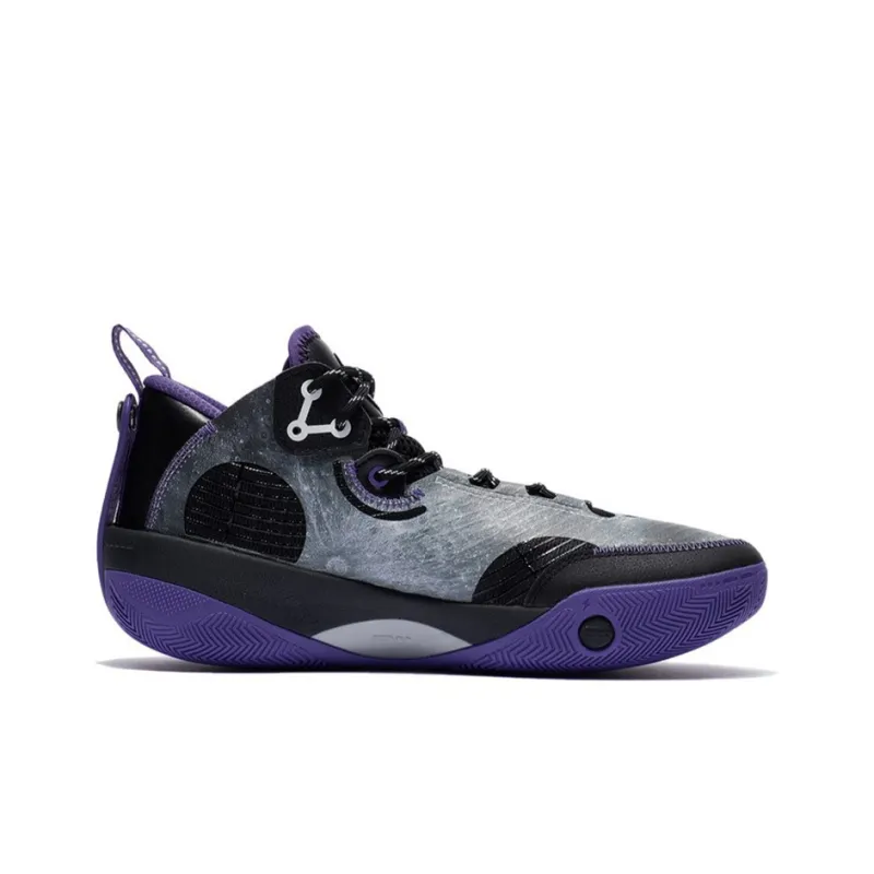 LiNing Shadow 3 Cushioning Anti Slip And Wear Resistant Low Top Performance Basketball Shoes Men's Black Purple-1