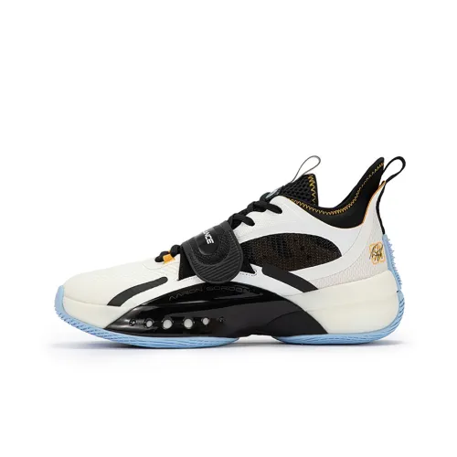 361° Zen 4 Basketball Shoes Men Mid-Top Feather White/Obsidian Black