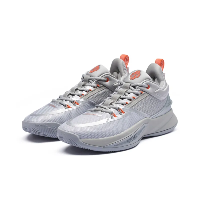 361° Restraint 3 Cushioning, Slip Resistant, Abrasion Resistant Coverage Low Top Basketball Shoes Men's Silver White-3