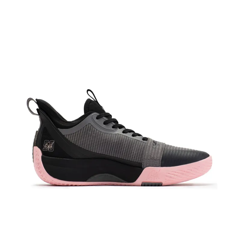 361° Chan 3 Pro Meteorite Cushioning Anti-Slip And Wear-Resistant Mid-Top Performance Basketball Shoes Men's Black Pink-1