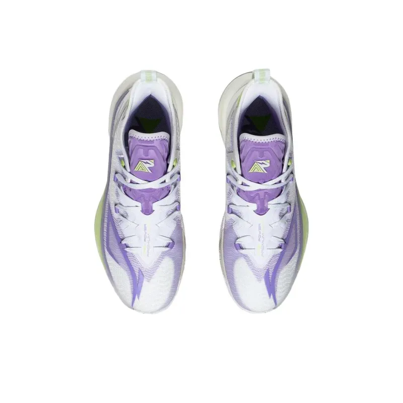 LINING Power 9 Basketball Shoes Men Mid Top Standard White/Lavender-3