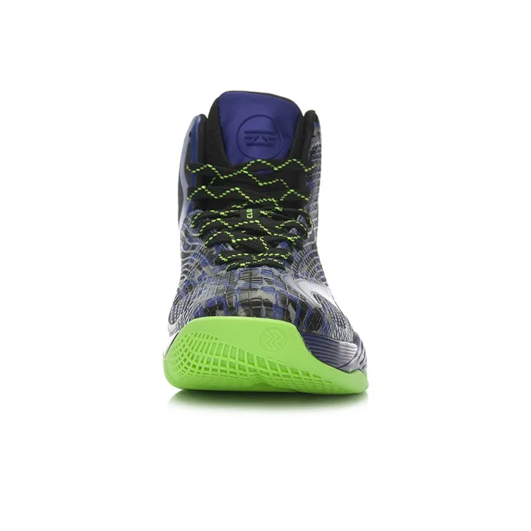 LINING Phantom Basketball Shoes Unisex High Top Black Blue-3