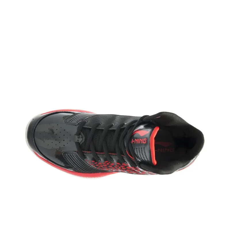 LiNing Ghoul Knight High Top Basketball Shoes Unisex Black Red-2
